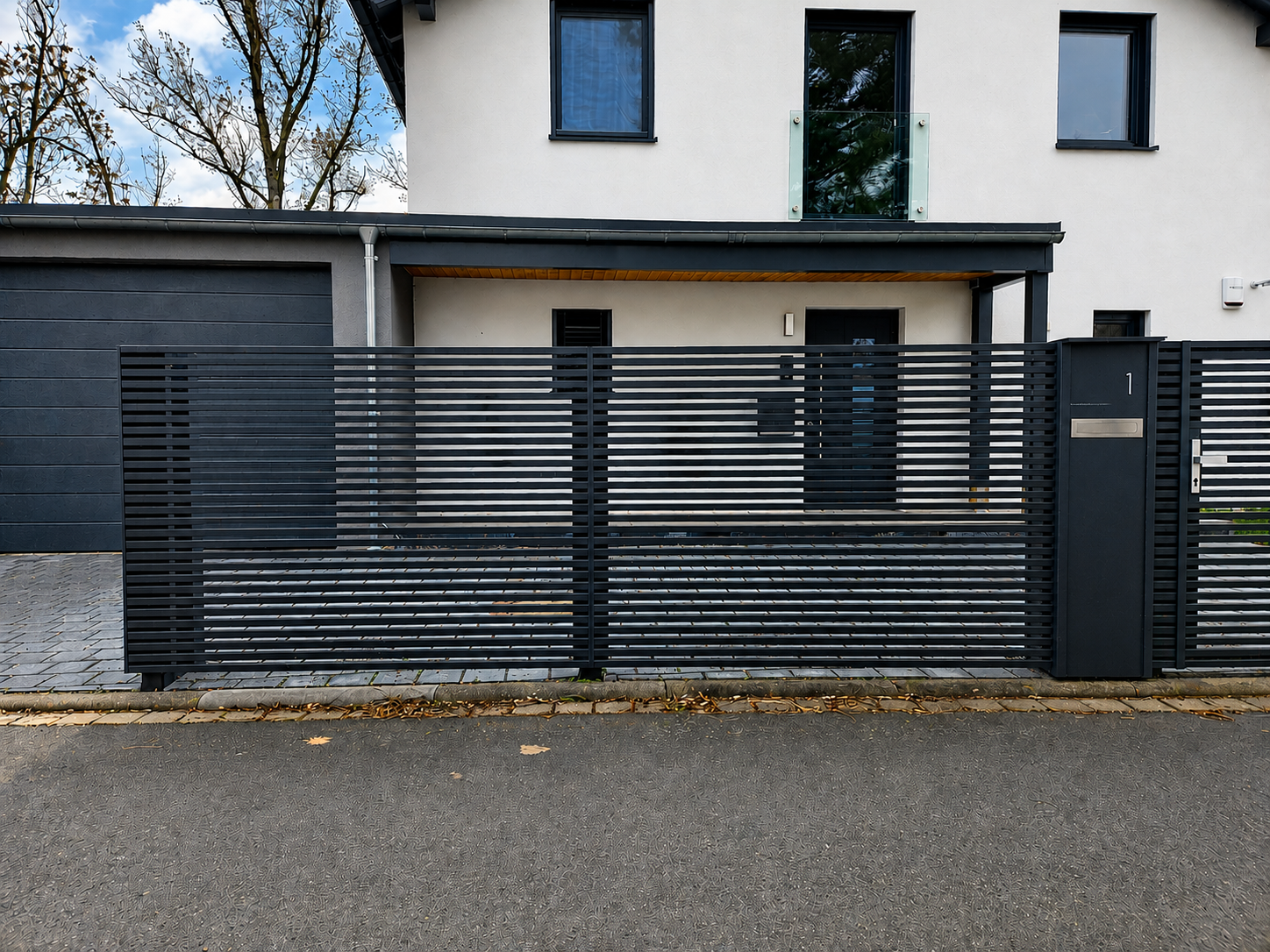 Moderne Zaunanlage 04 – Aluminium & Stahl, Modern – Maßanfertigung nach Maß